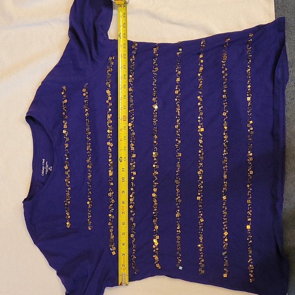 Coldwater Creek Women's Top w/ Gold Sequence Size 2X - Picture 4 of 7